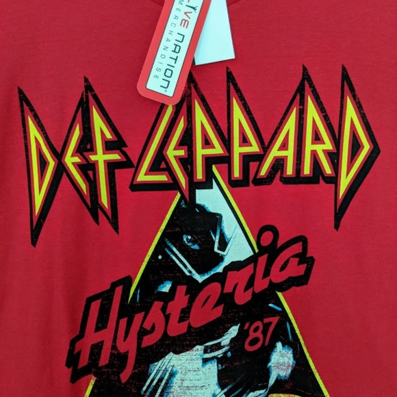 Live Nation Shirts Def Leppard T Shirt Hysteria 87 Mens Xxl Red